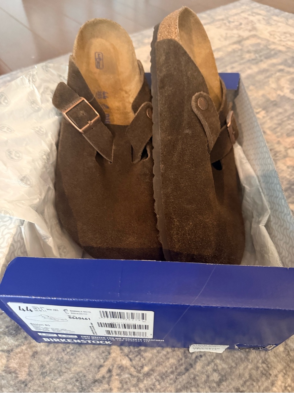 NEW Birkenstock Boston Suede Clog in Dark Brown